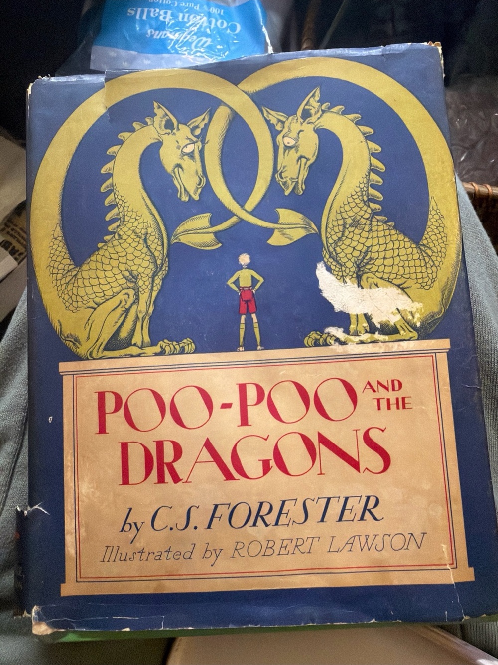 1949 Poo-Poo and the Dragons  by C.S. Forester  - Blue and Gold Book Vintage